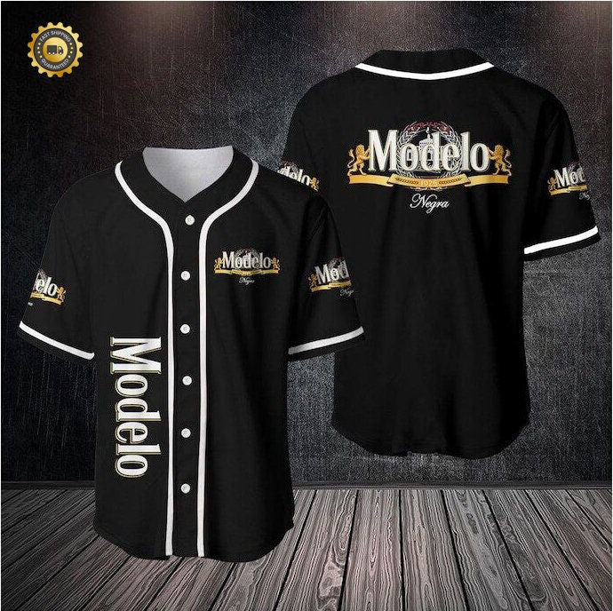 Modelo Beer Baseball Jersey Shirt: Woven Polyester Gift