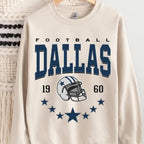 Vintage Dallas Football Sweatshirt, Trendy Dallas Football Fan Gift, D