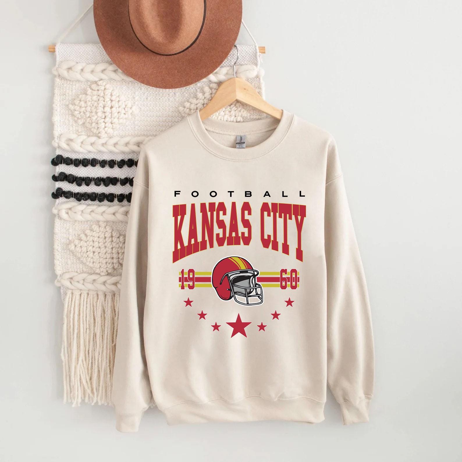 Vintage Style Kansas City Football, Kansas City Sweatshirt, Kansas Cit
