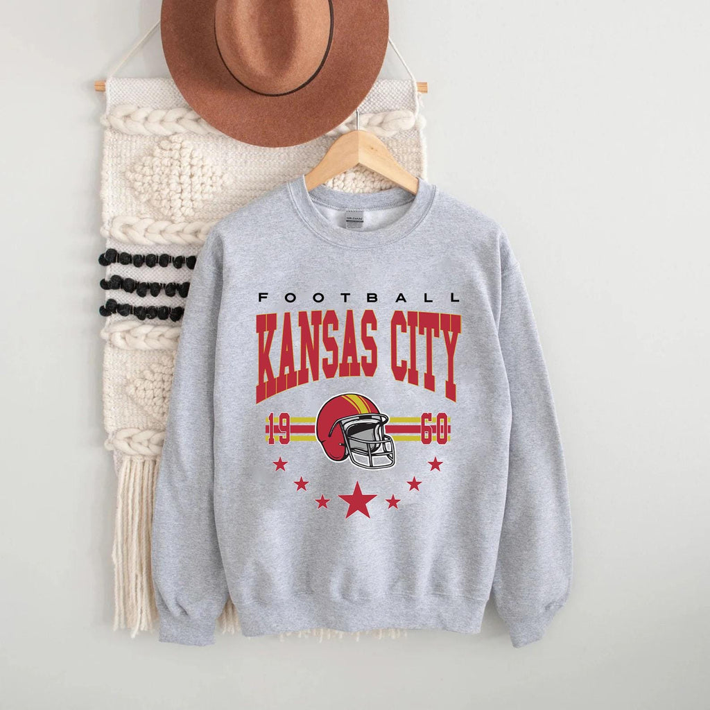 Vintage Style Kansas City Football, Kansas City Sweatshirt, Kansas Cit