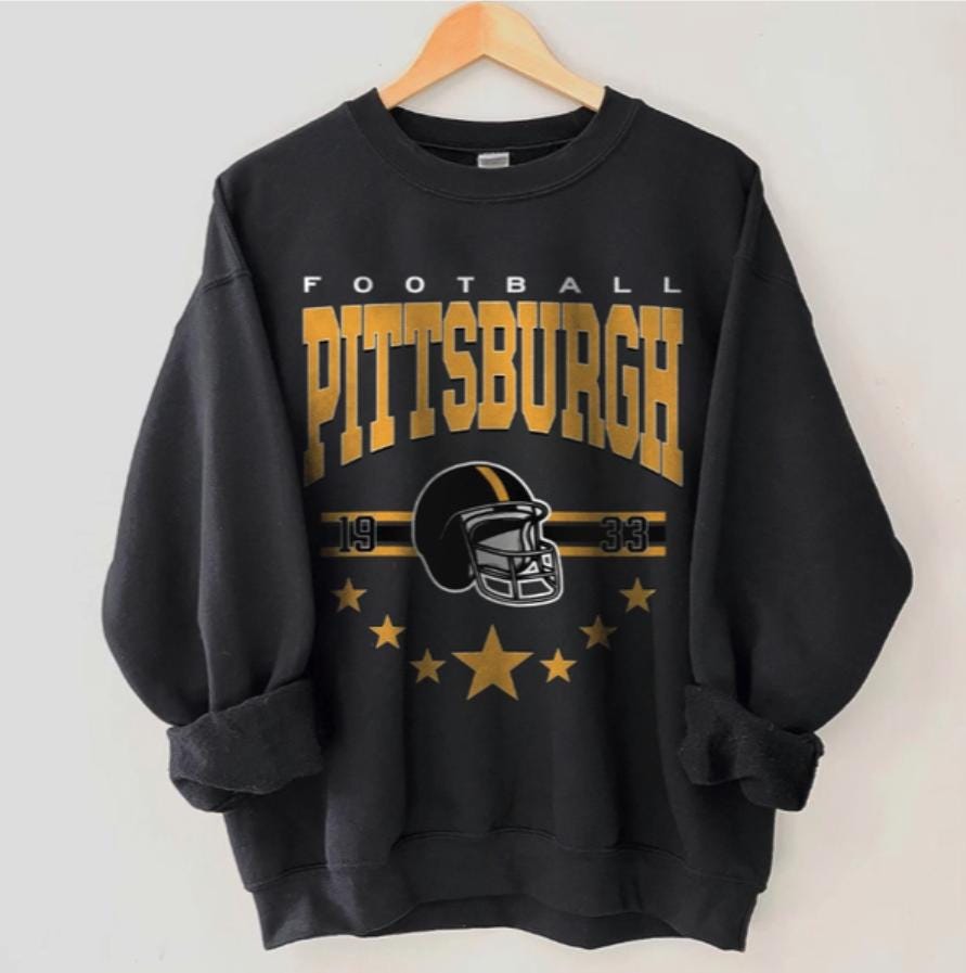 Pittsburgh Football Sweatshirt, Pittsburgh Shirt Retro Style 90s Vintage Unisex Crewneck, Graphic Te