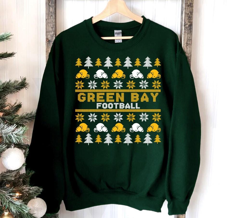 Green Bay Football Ugly Pattern Christmas Sweatshirt, Green Bay Football Team Unisex Hoodie, Footbal
