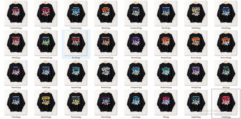 CUSTOM Football Team Inspired Mickey and Friends Sweatshirt, All Teams