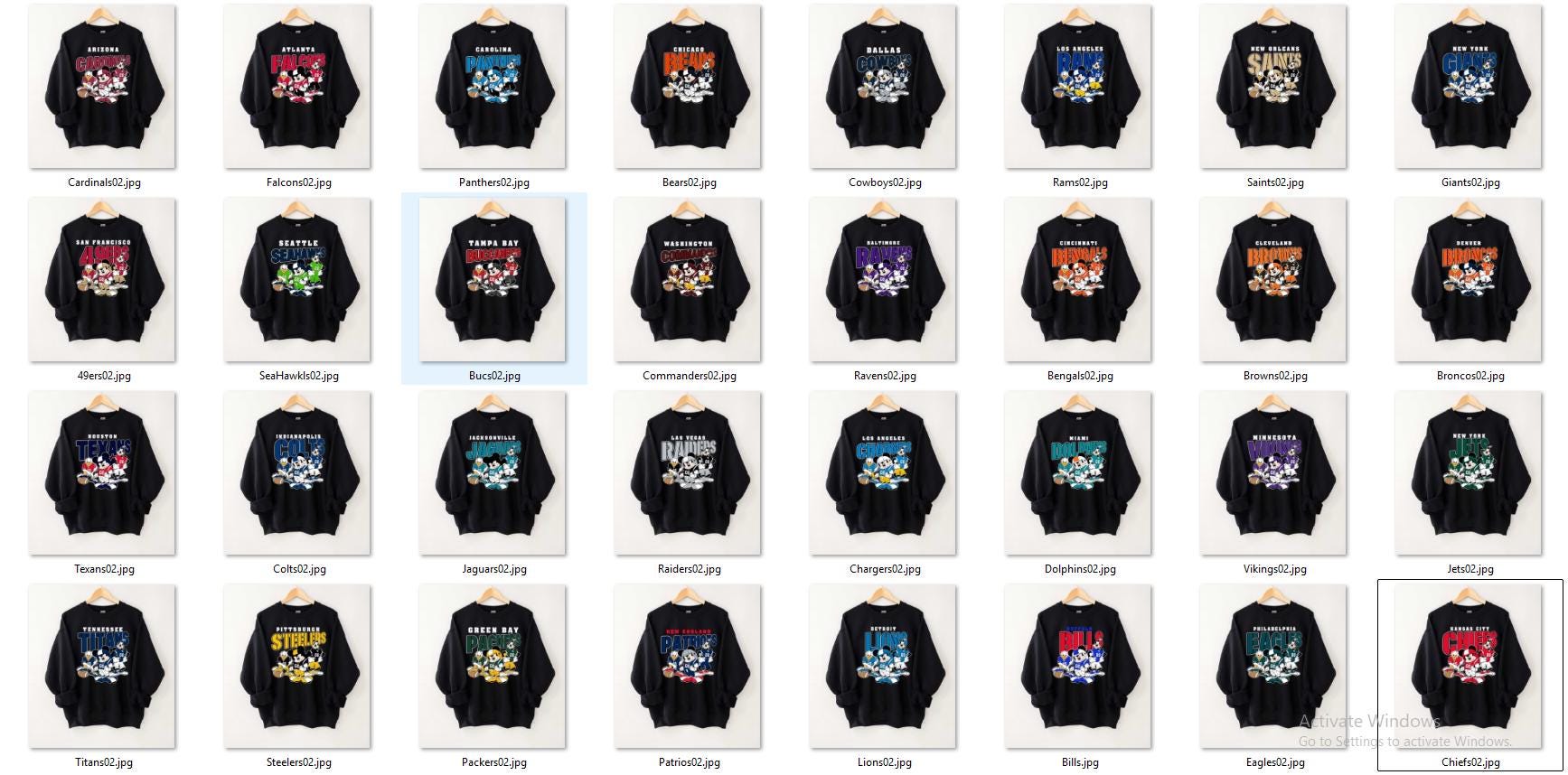 CUSTOM Football Team Inspired Mickey and Friends Sweatshirt, All Teams