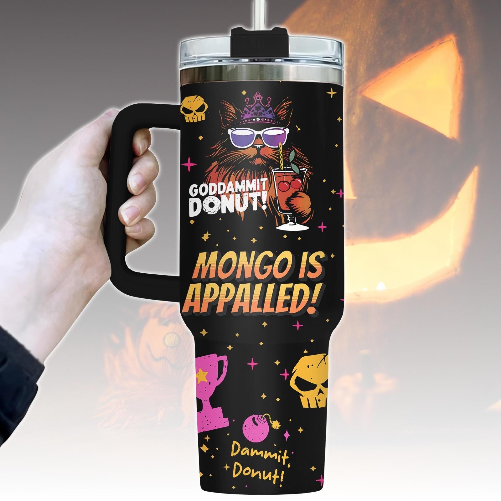 Princess Donut And Mongo 40oz Tumbler, Dungeon Crawler Carl Stainless