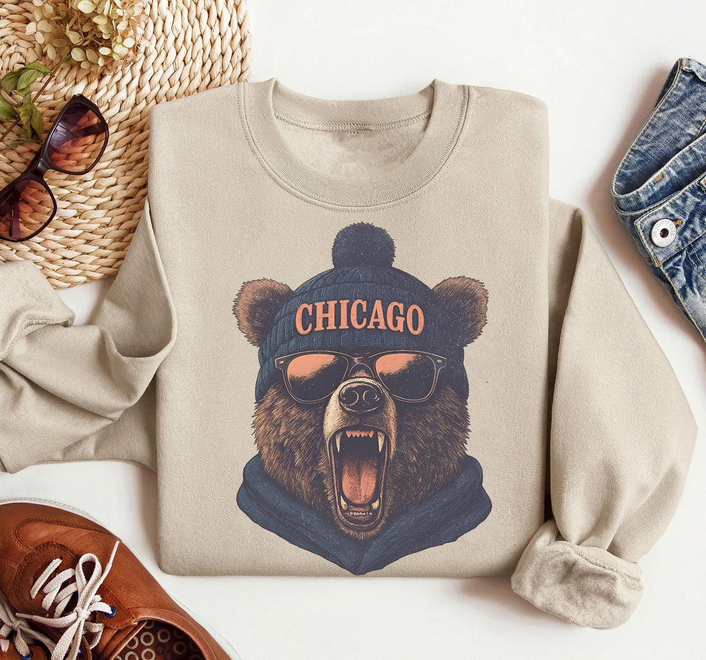 Vintage Chicago Football  Sweatshirt, Trendy Chicago Football Fan Gifts, Chicago Football Game Day, 