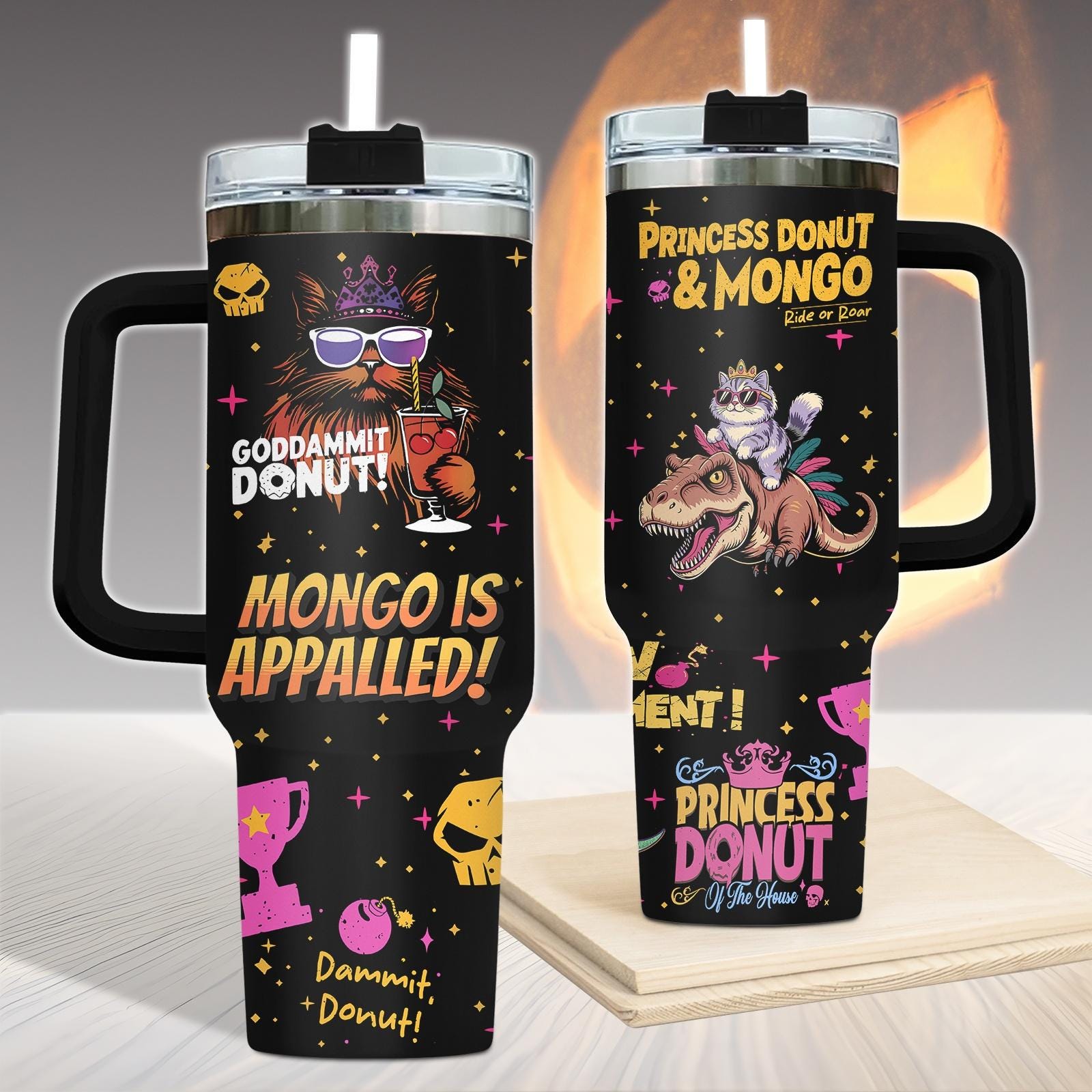 Princess Donut And Mongo 40oz Tumbler, Dungeon Crawler Carl Stainless
