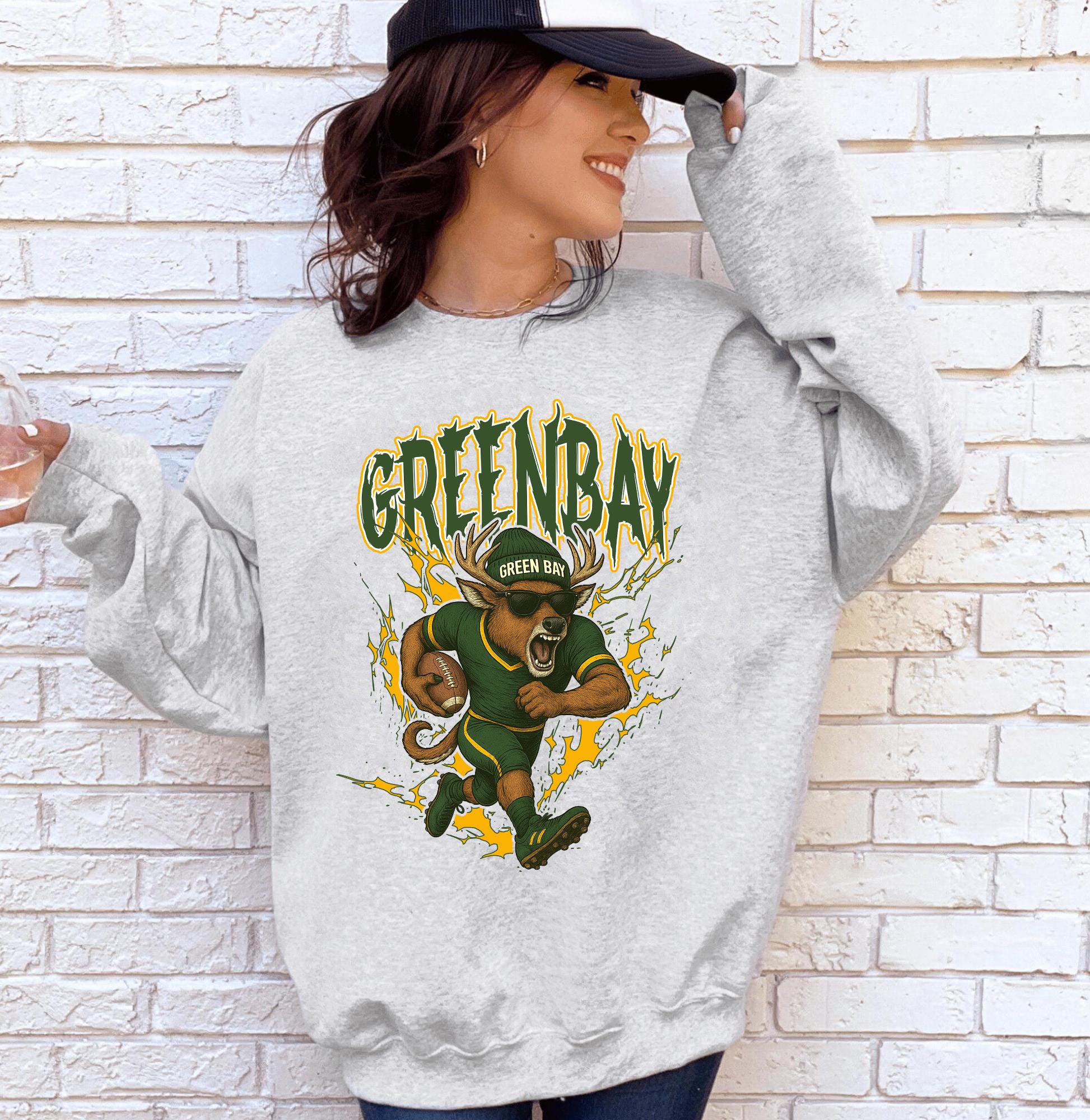 Green Bay Football Sweatshirt, Green Bay Shirt Retro Style 90s Vintage
