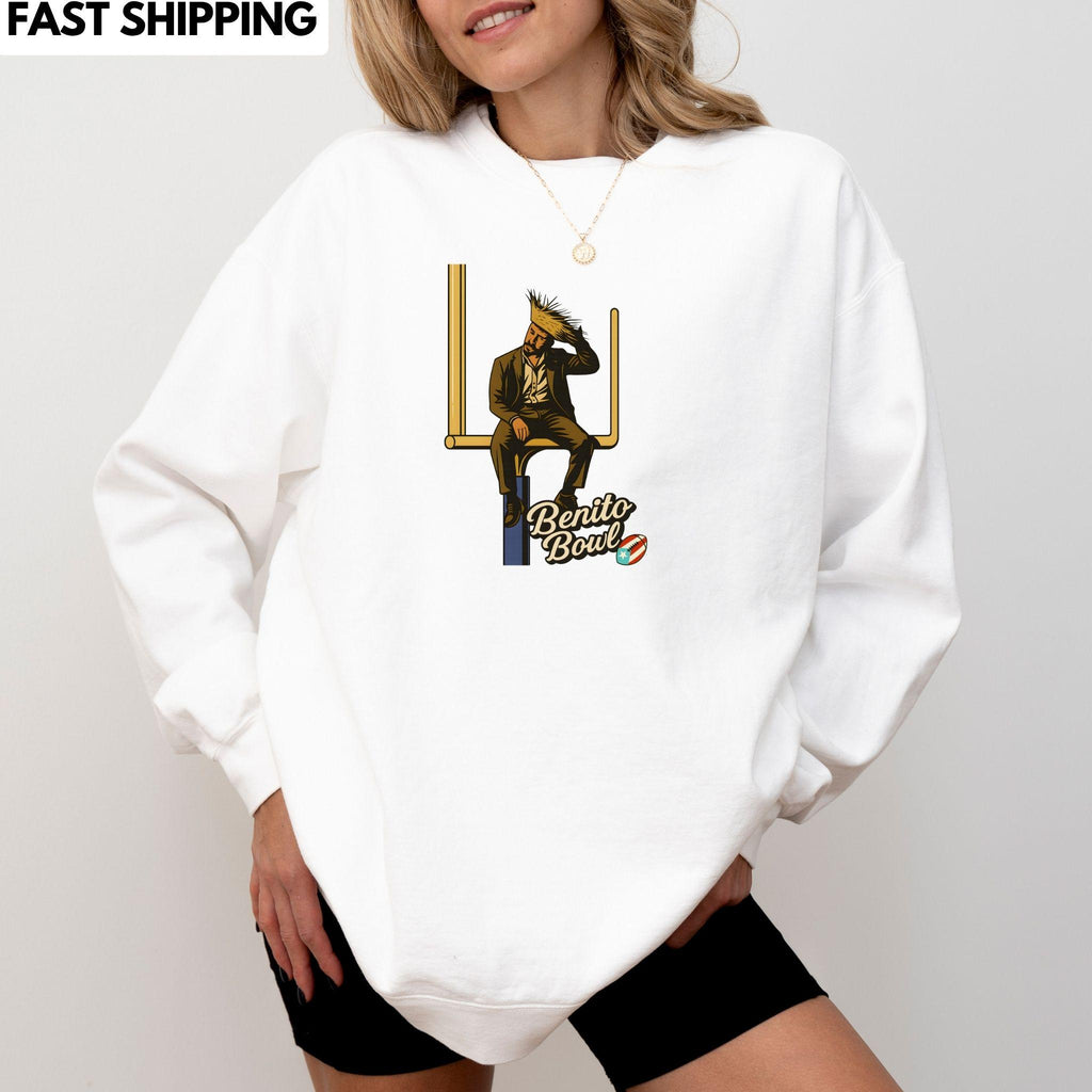 Graphic Sweatshirt, Benito Bowl Design, Funny Football Fan Gift