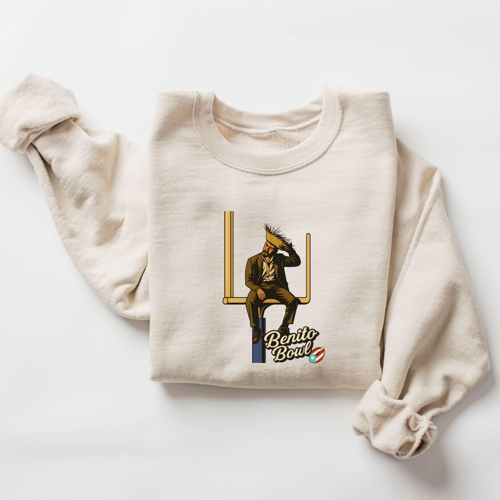 Graphic Sweatshirt, Benito Bowl Design, Funny Football Fan Gift
