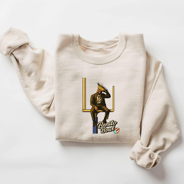 Graphic Sweatshirt, Benito Bowl Design, Funny Football Fan Gift