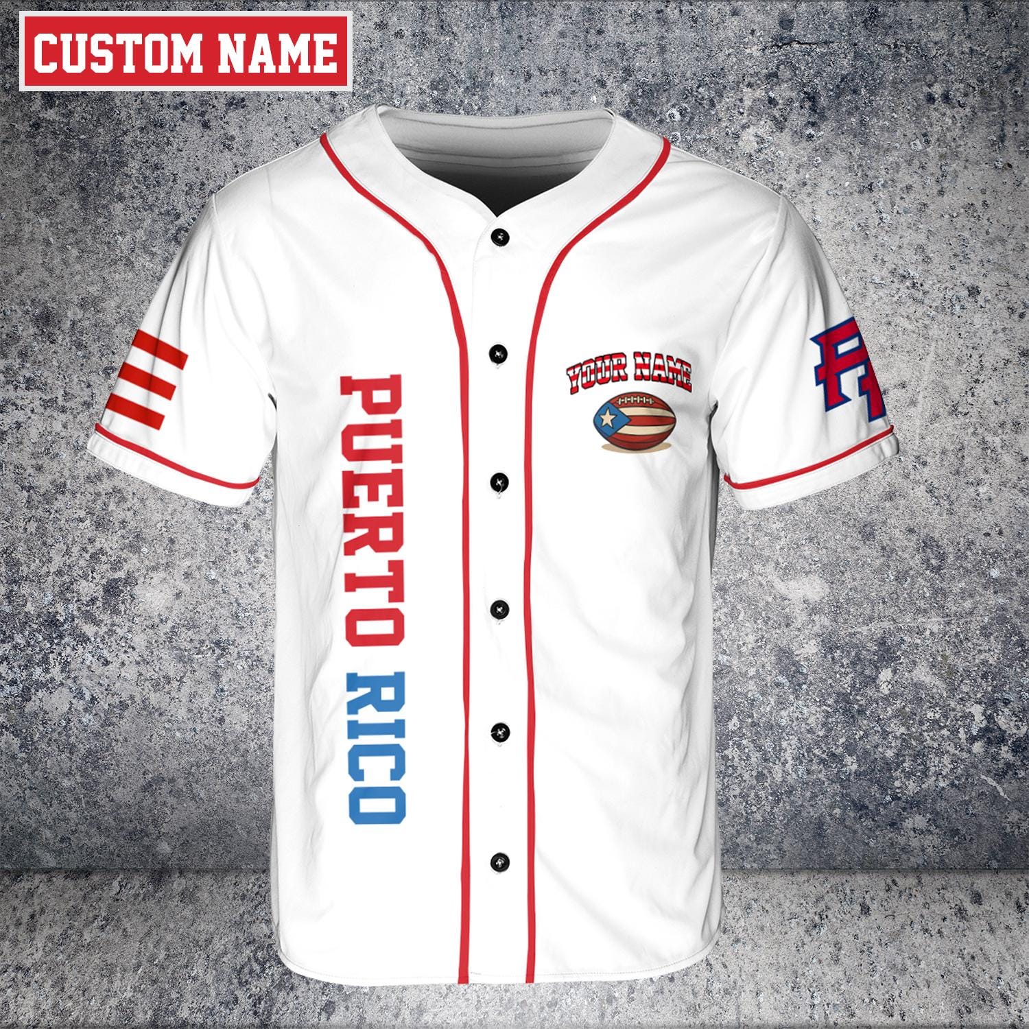 Custom Puerto Rico Baseball Jersey: Boricua Benito Bowl Style