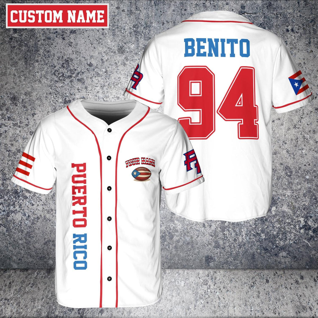 Custom Puerto Rico Baseball Jersey: Boricua Benito Bowl Style