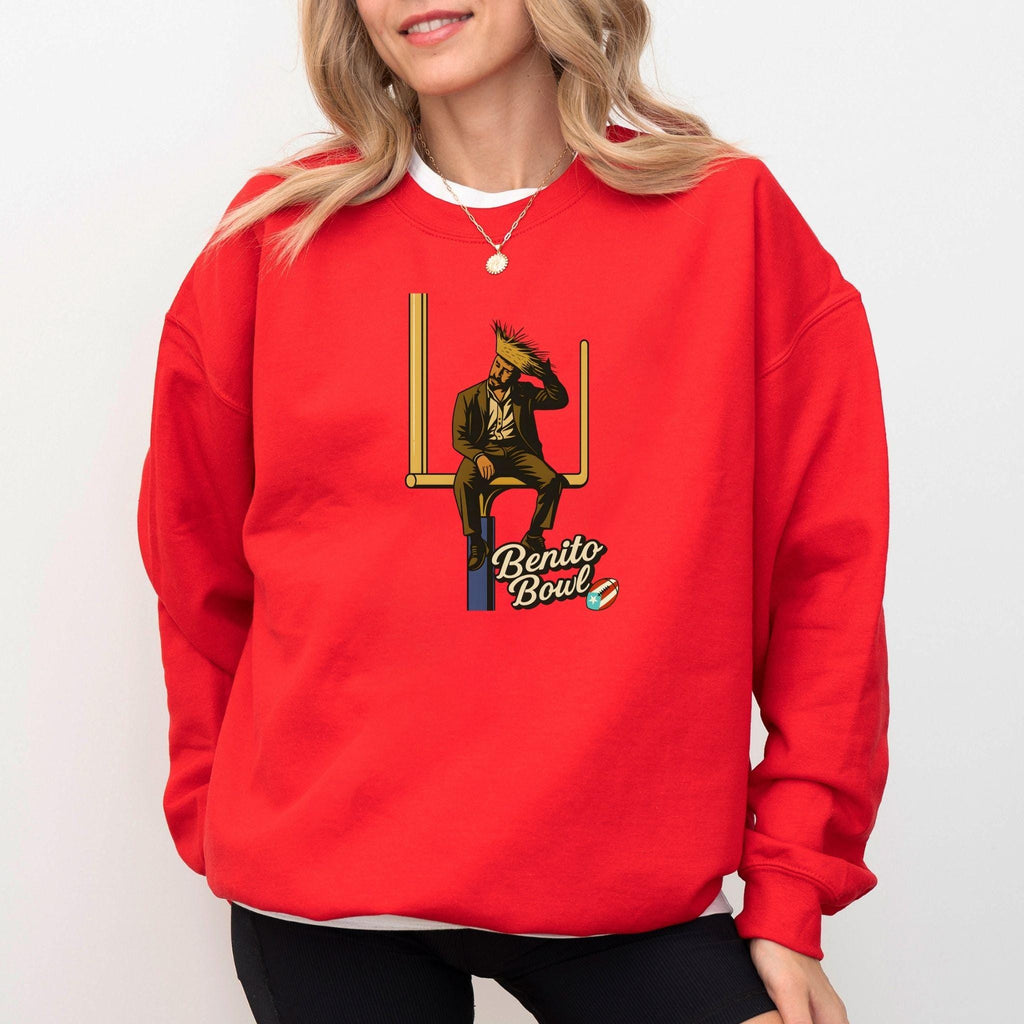 Graphic Sweatshirt, Benito Bowl Design, Funny Football Fan Gift