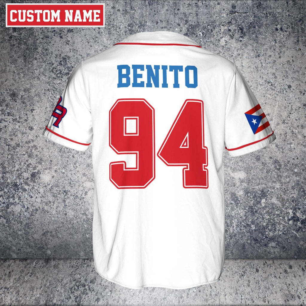 Custom Puerto Rico Baseball Jersey: Boricua Benito Bowl Style