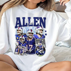 Vintage Josh Allen Sweatshirt, 90s Buffalo Football Fan Apparel