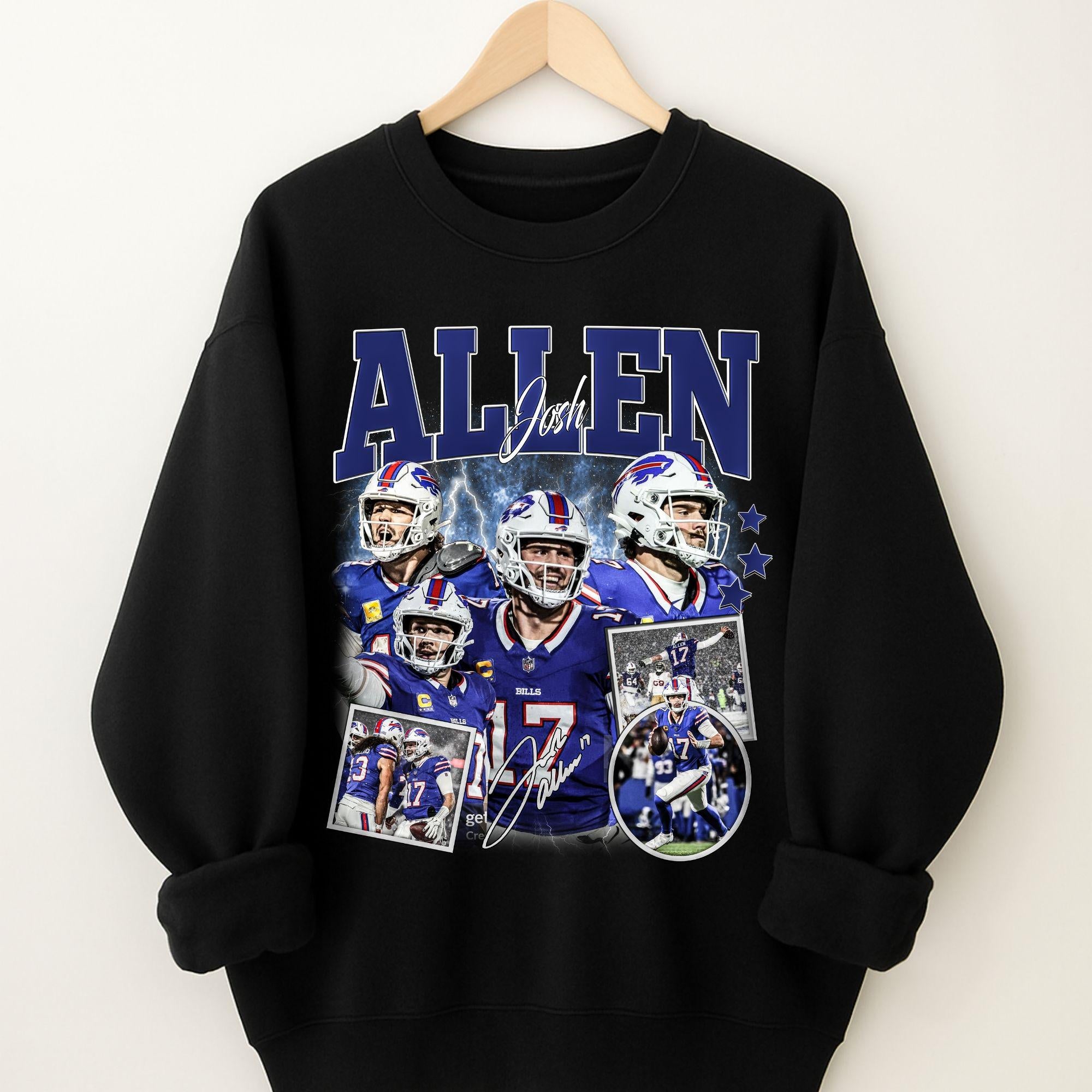 Vintage Josh Allen Sweatshirt, 90s Buffalo Football Fan Apparel