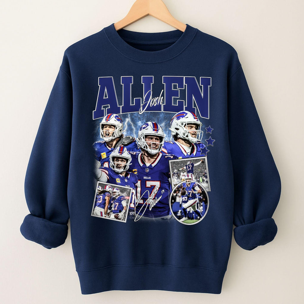 Vintage Josh Allen Sweatshirt, 90s Buffalo Football Fan Apparel