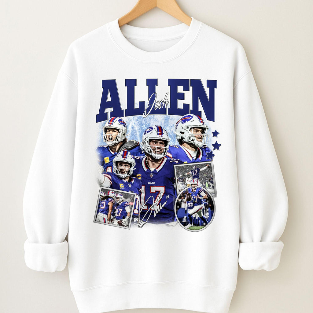 Vintage Josh Allen Sweatshirt, 90s Buffalo Football Fan Apparel