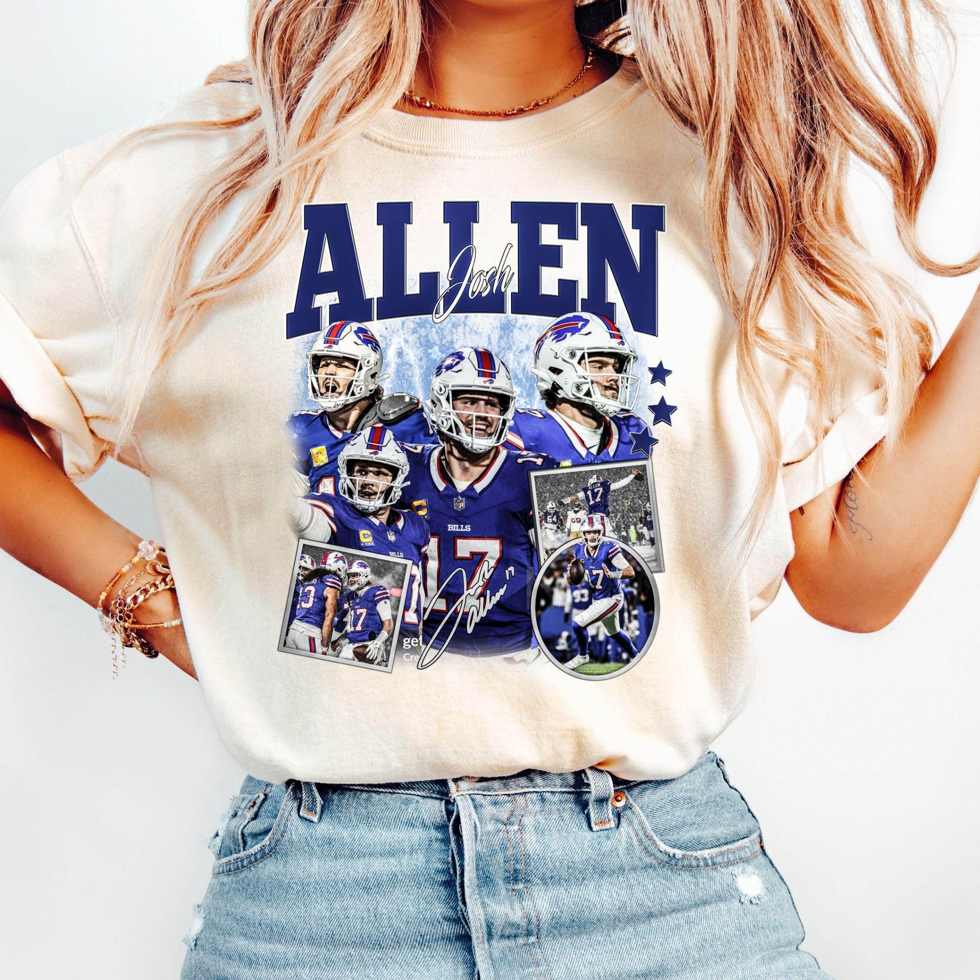 Vintage Josh Allen Sweatshirt, 90s Buffalo Football Fan Apparel